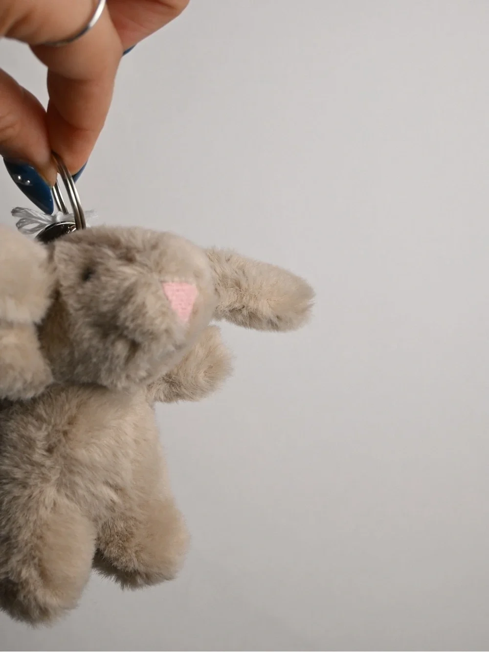 Jellycat Cream Plush Bunny with Pink Ear Accent
